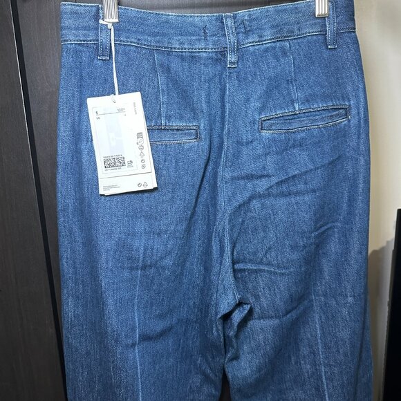 COS NEW NWT WIDE LEG DENIM JEANS HIGH WAISTED PANTS COTTON TROUSER US4 SMALL - Picture 8 of 8